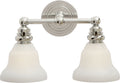 Boston Functional Double Light | Polished Nickel | White Glass