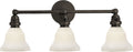 Boston Functional Triple Light | Bronze | White Glass