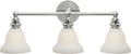 Boston Functional Triple Light | Chrome | White Glass