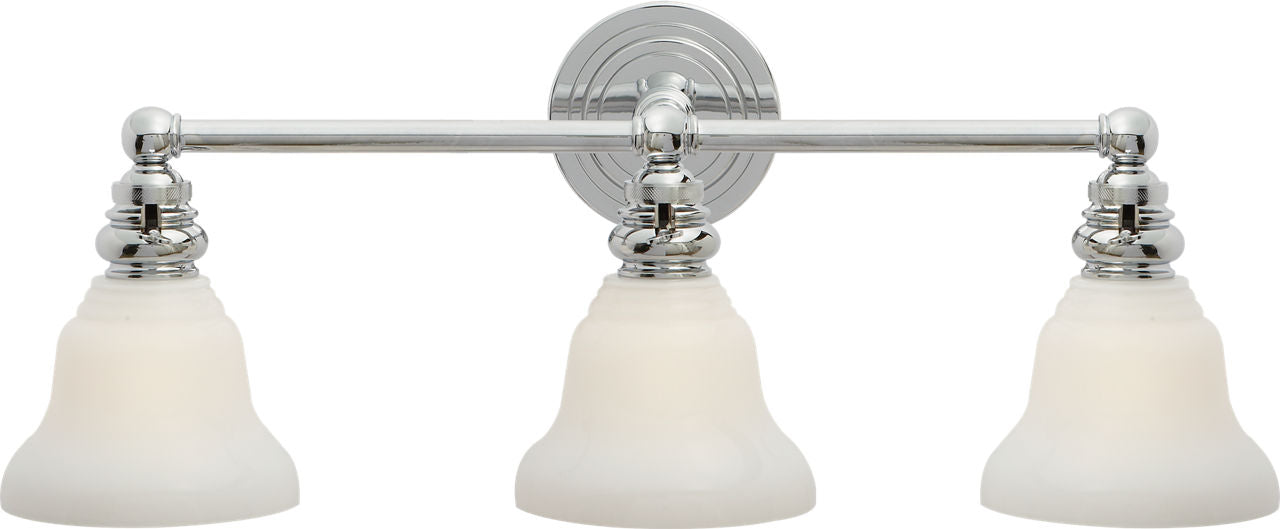 Boston Functional Triple Light | Chrome | White Glass