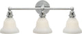 Boston Functional Triple Light | Polished Nickel | White Glass