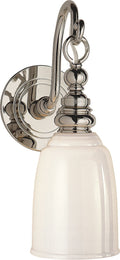 Boston Loop Arm Sconce | Chrome | White Glass