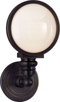 Boston Head Light Sconce | Bronze | White Glass