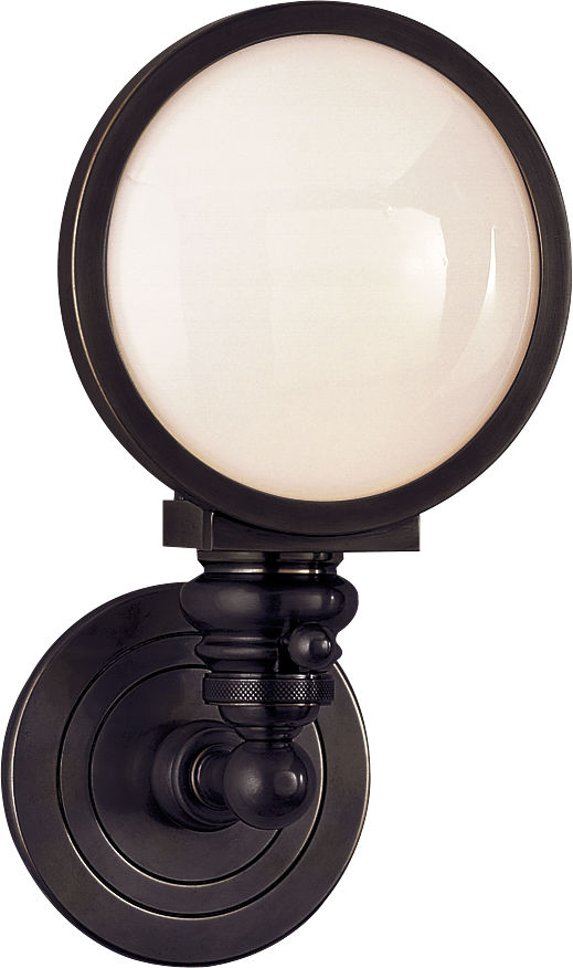 Boston Head Light Sconce | Bronze | White Glass