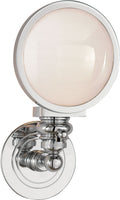 Boston Head Light Sconce | Chrome | White Glass