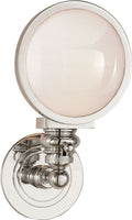 Boston Head Light Sconce | Polished Nickel | White Glass