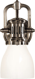 Yoke Suspended Sconce | Antique Nickel | White Glass