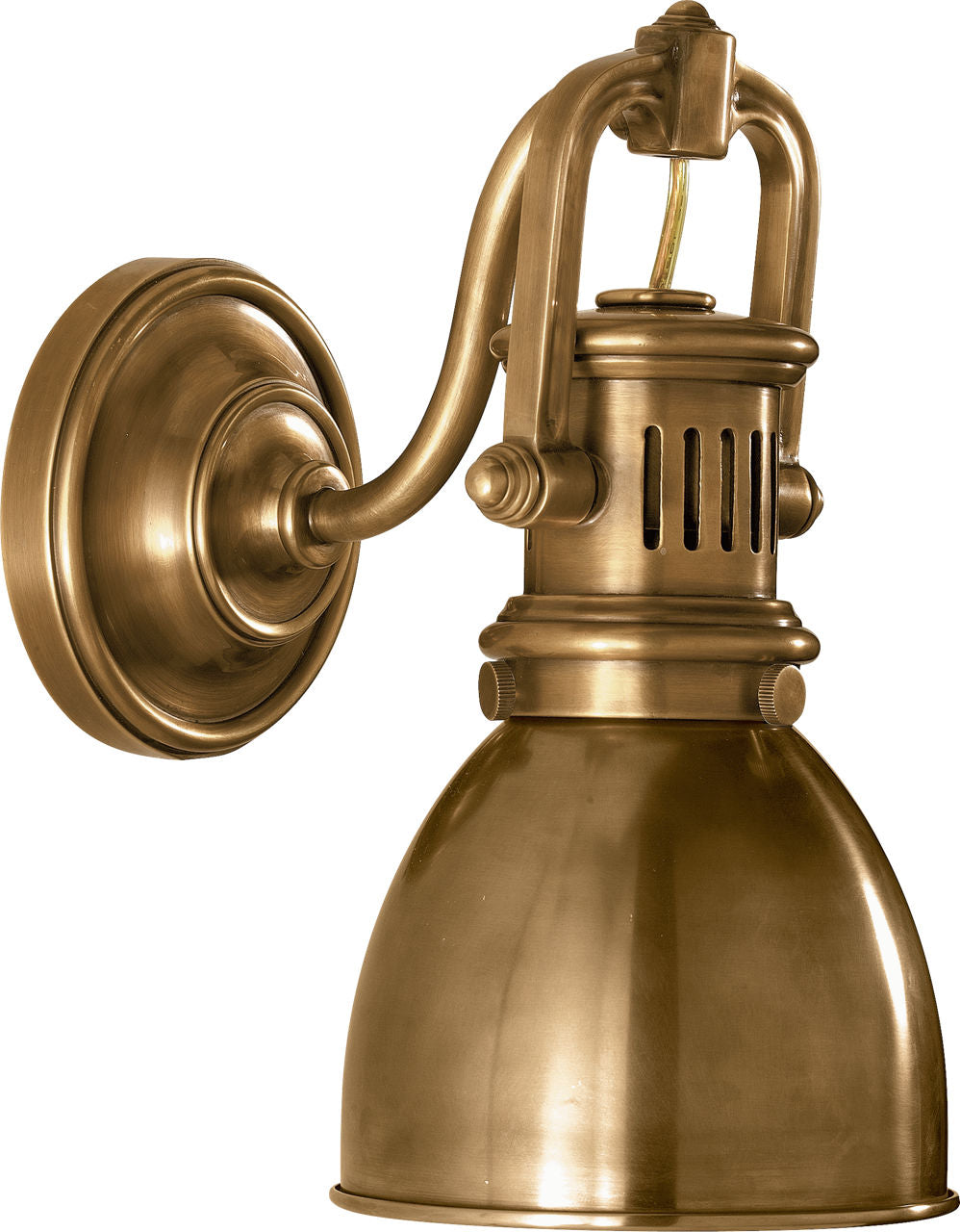 Yoke Suspended Sconce | Hand-Rubbed Antique Brass | Hand-Rubbed Antique Brass Shade