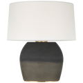 1969 26" Oval Form Table Lamp | Smoke on Goldenrod | Linen Shade