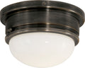 Marine Medium Flush Mount | Bronze | White Glass