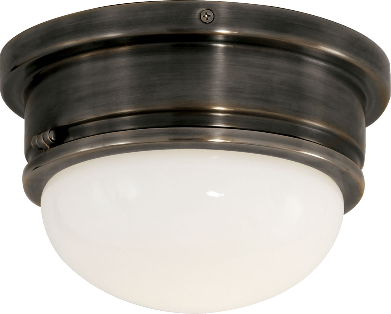 Marine Medium Flush Mount | Bronze | White Glass