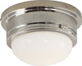 Marine Medium Flush Mount | Polished Nickel | White Glass