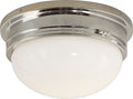 Marine Large Flush Mount | Polished Nickel | White Glass