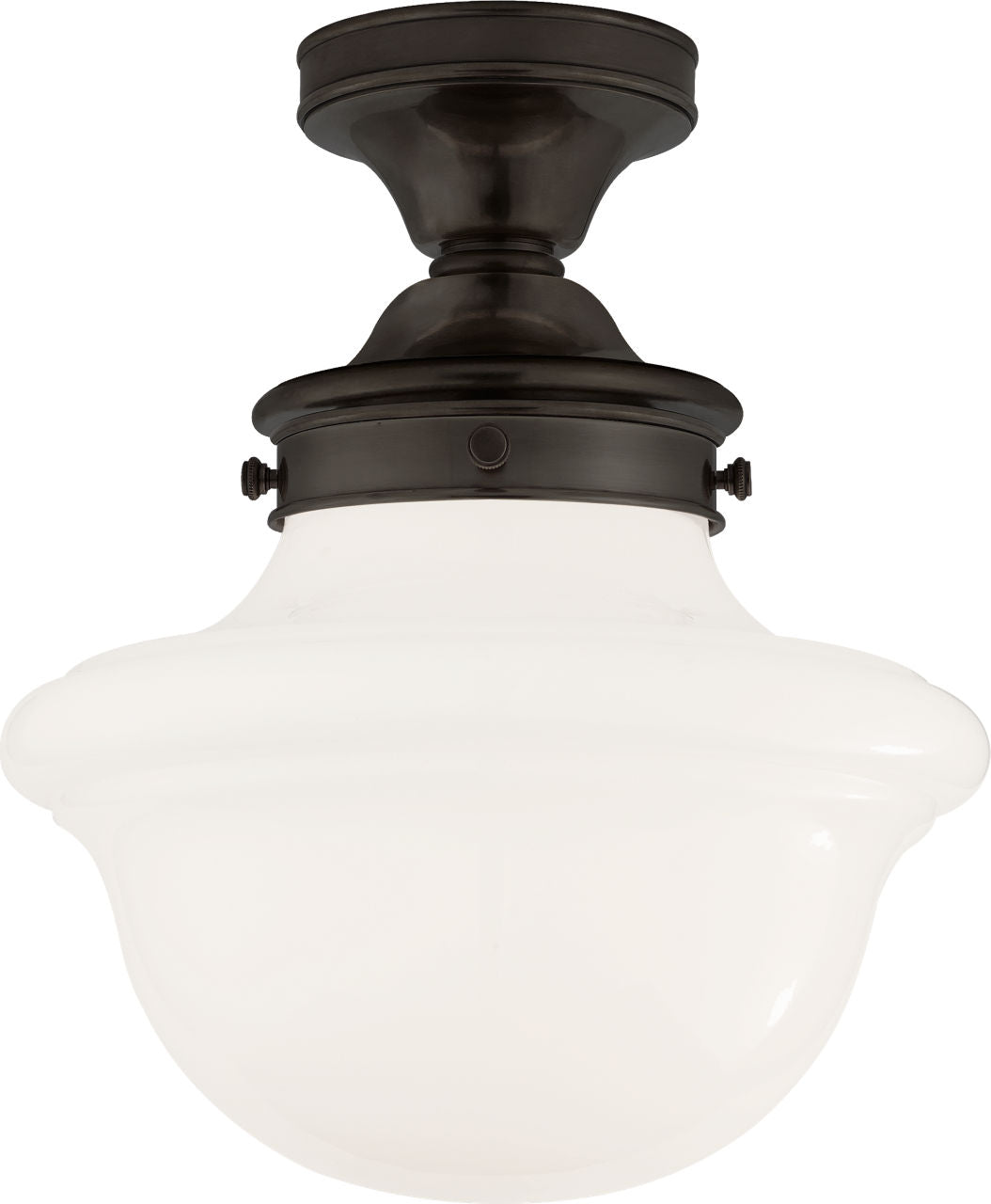 Edmond Flush Mount | Bronze | White School House Glass