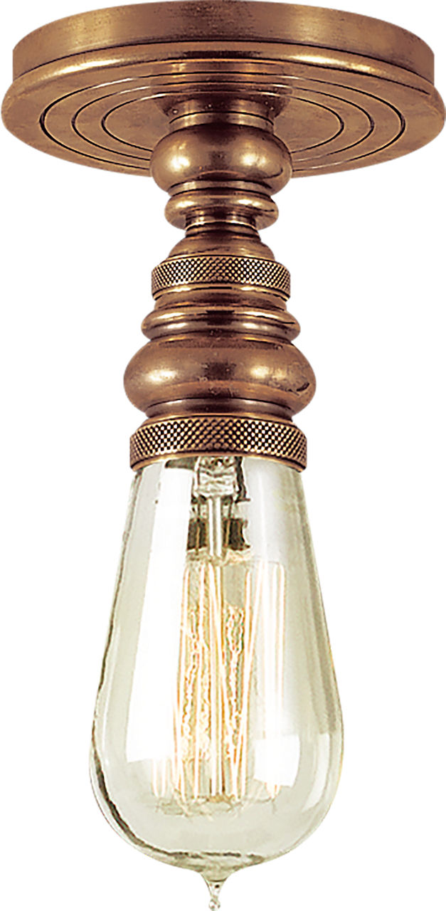 Boston Single Flush Mount | Hand-Rubbed Antique Brass