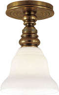 Boston Single Flush Mount | Hand-Rubbed Antique Brass | SLEG Shade