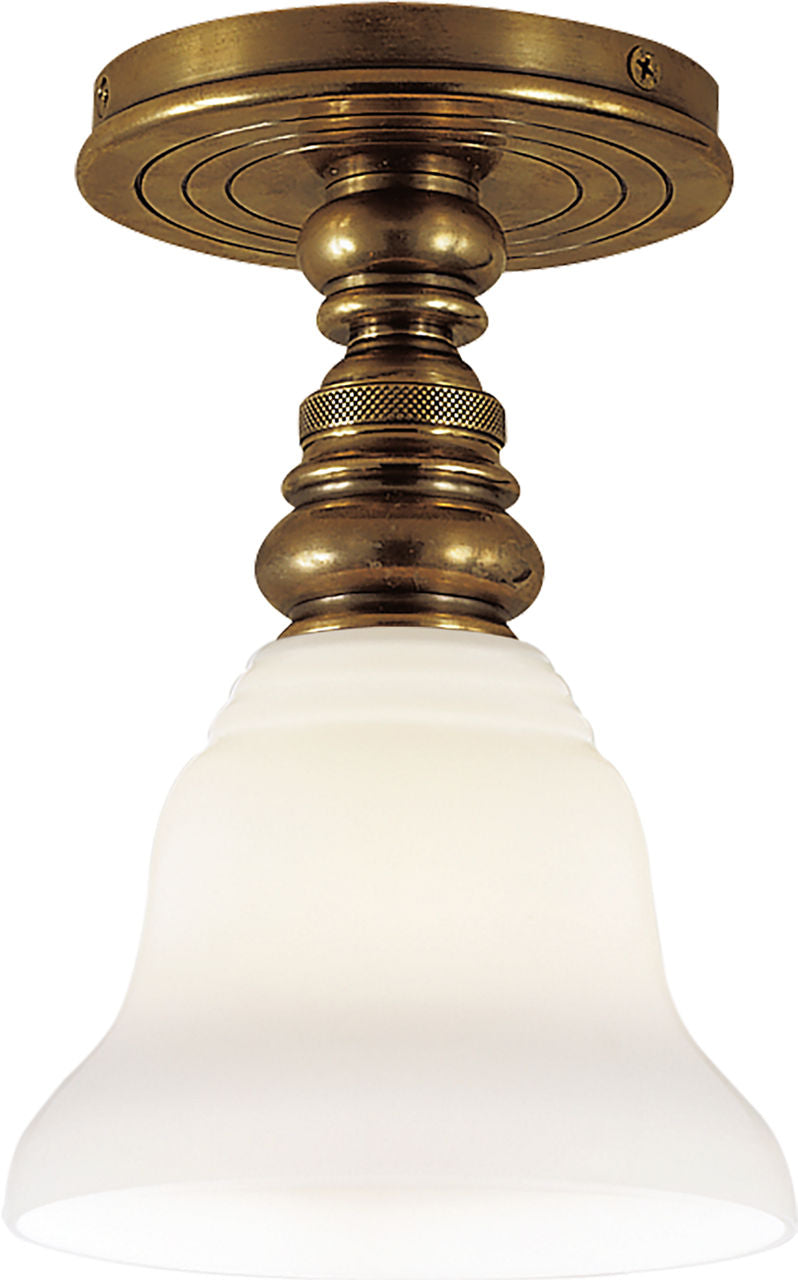Boston Single Flush Mount | Hand-Rubbed Antique Brass | SLEG Shade