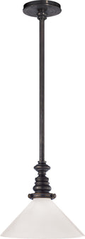 Boston Pendant | Bronze | White Glass Slant Shade