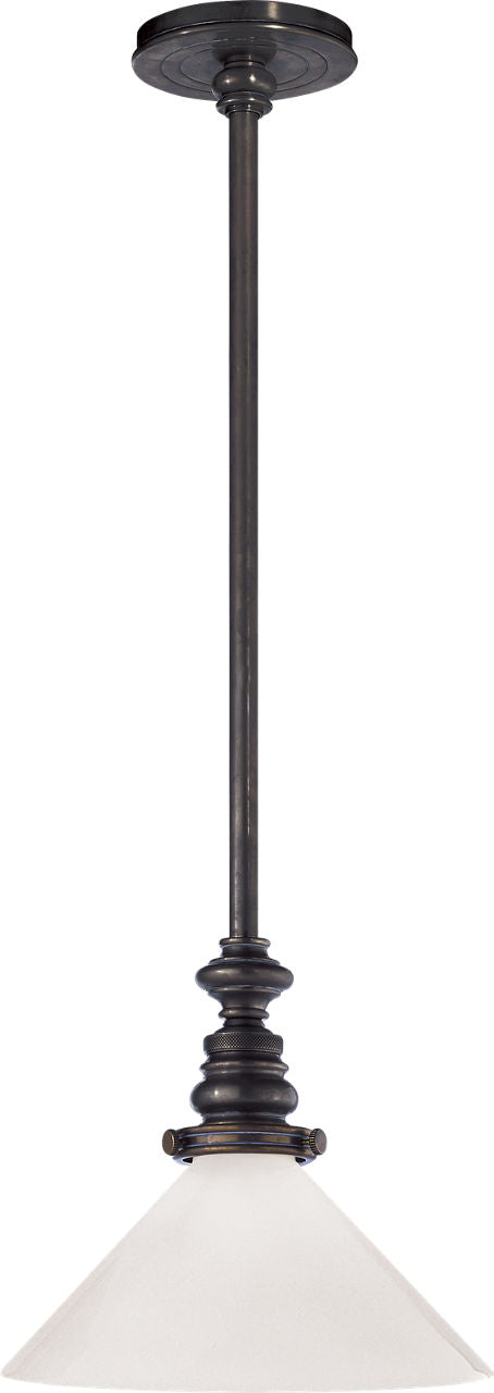Boston Pendant | Bronze | White Glass Slant Shade