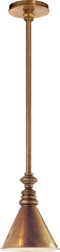 Boston Pendant | Hand-Rubbed Antique Brass | Mini Slant Shade