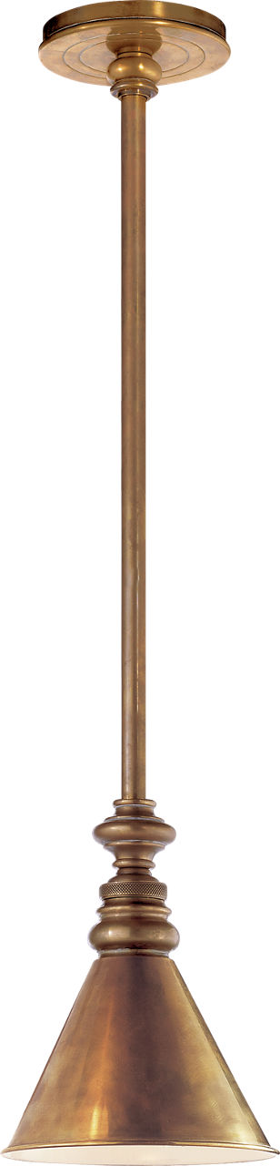 Boston Pendant | Hand-Rubbed Antique Brass | Mini Slant Shade