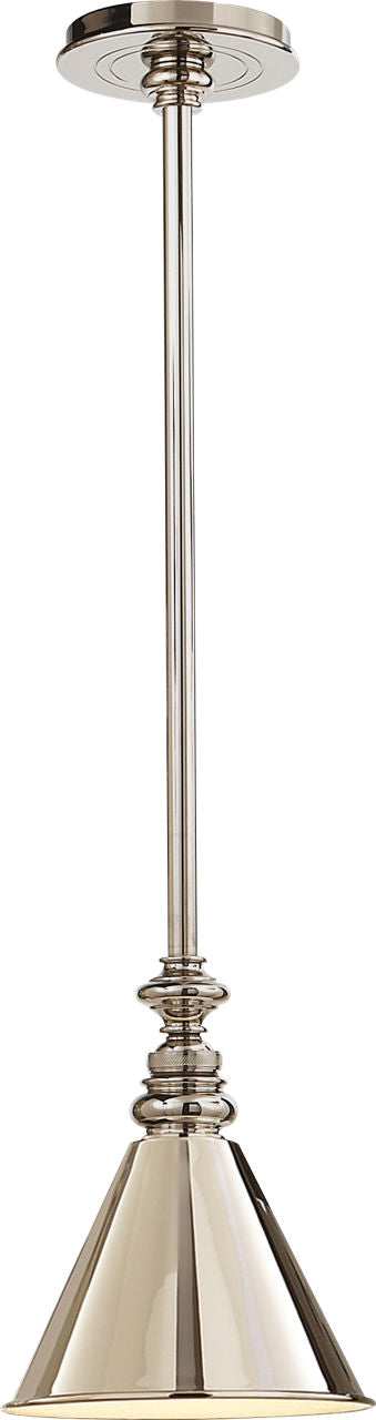 Boston Pendant | Polished Nickel | Mini Slant Shade