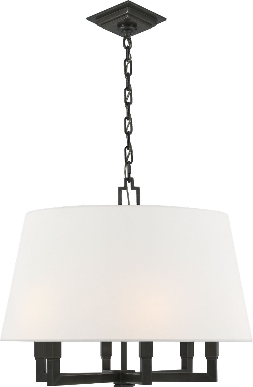 Square Tube Hanging Shade | Bronze | Linen Shade