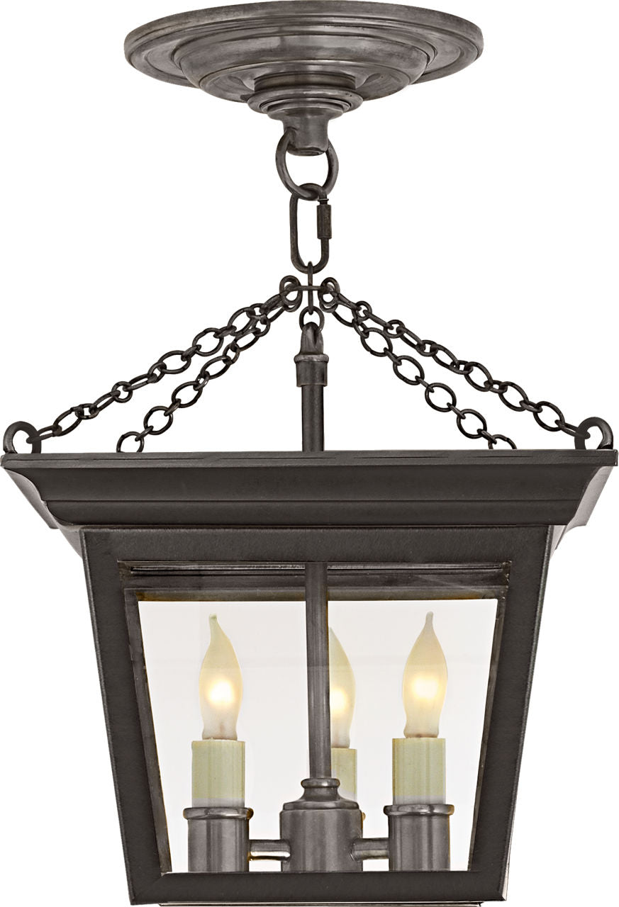 Cornice Semi-Flush Lantern | Blackened Rust