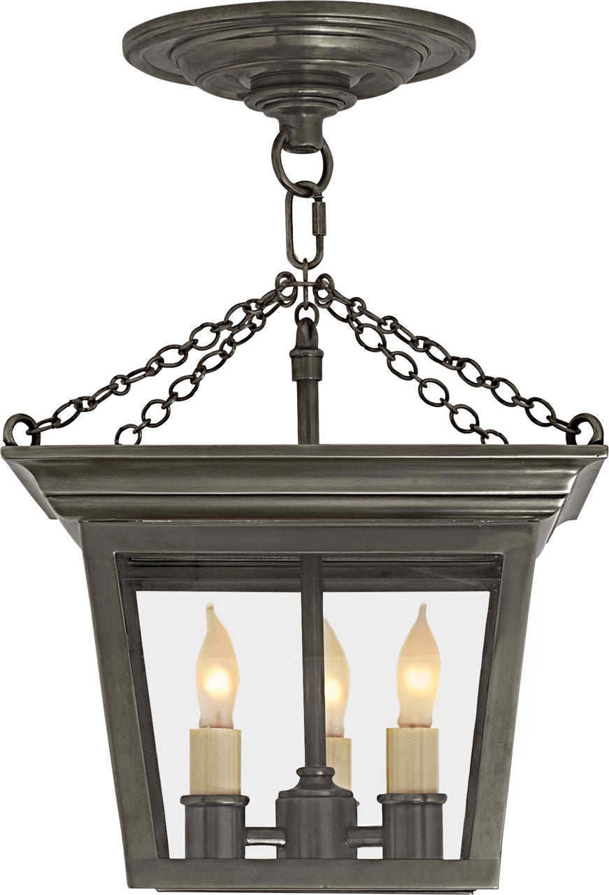 Cornice Semi-Flush Lantern | Bronze