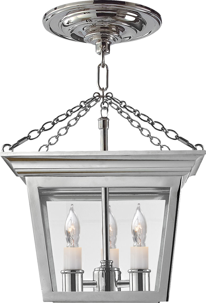 Cornice Semi-Flush Lantern | Polished Nickel