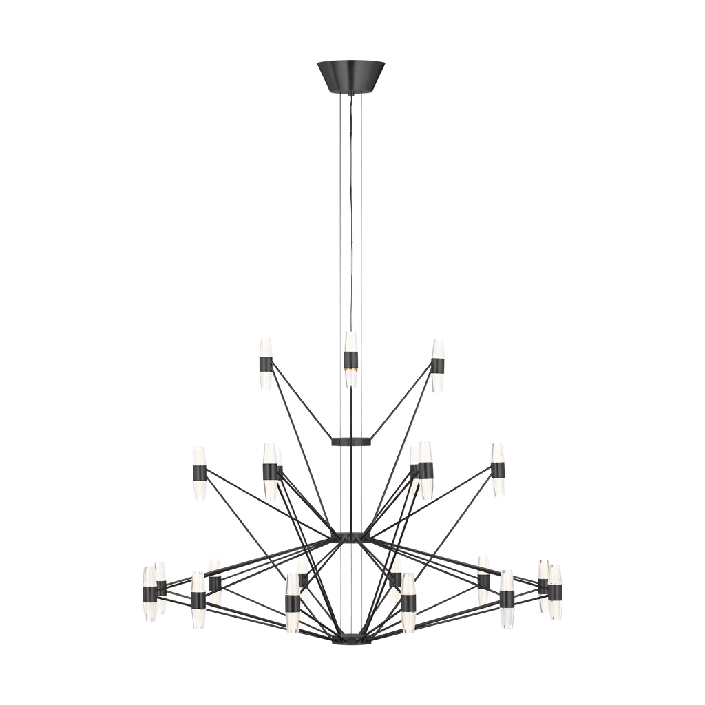 Lassell Three Tier Tall X-Large Chandelier | Dark Bronze 2700K 120V