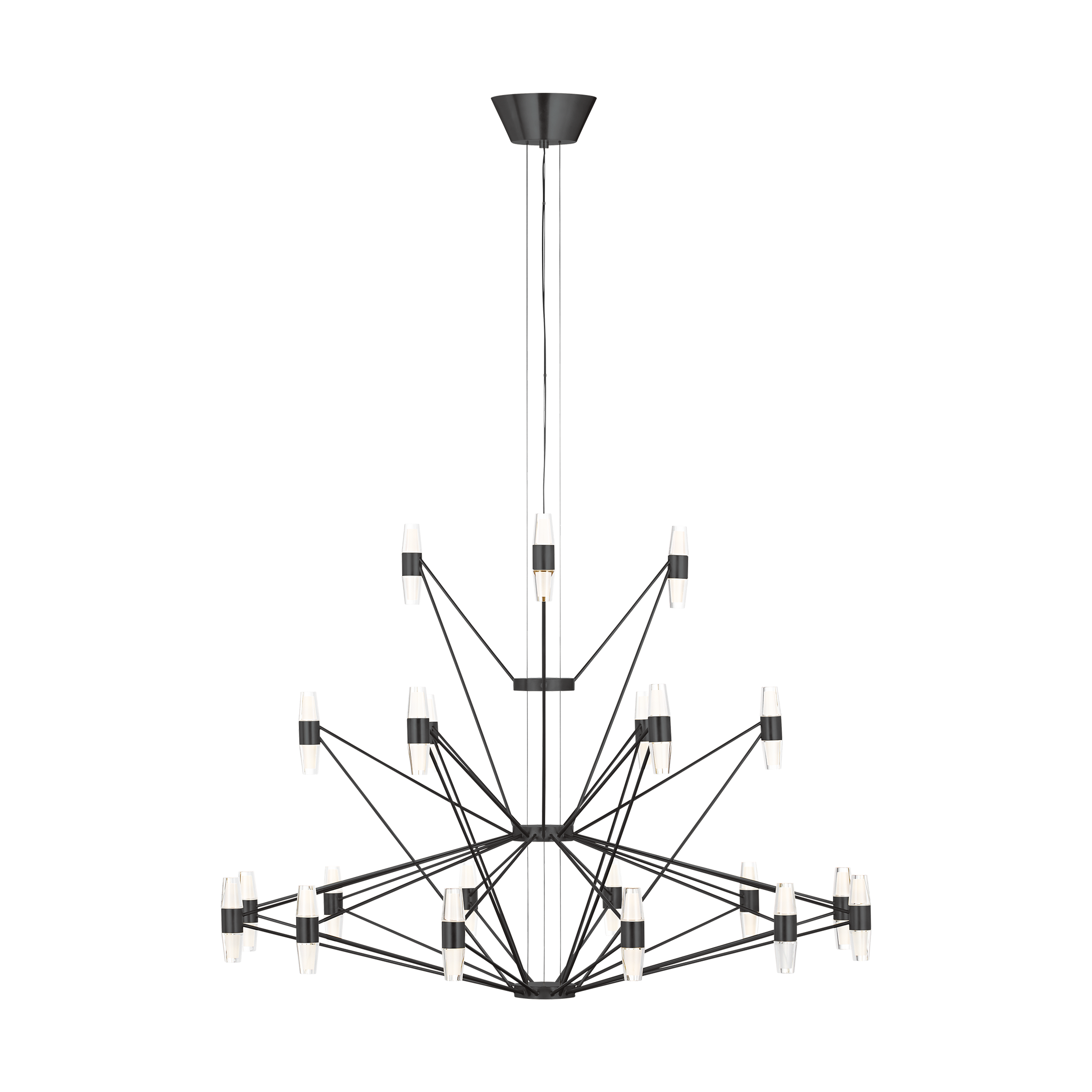 Lassell Three Tier Tall X-Large Chandelier | Dark Bronze 2700K 120V