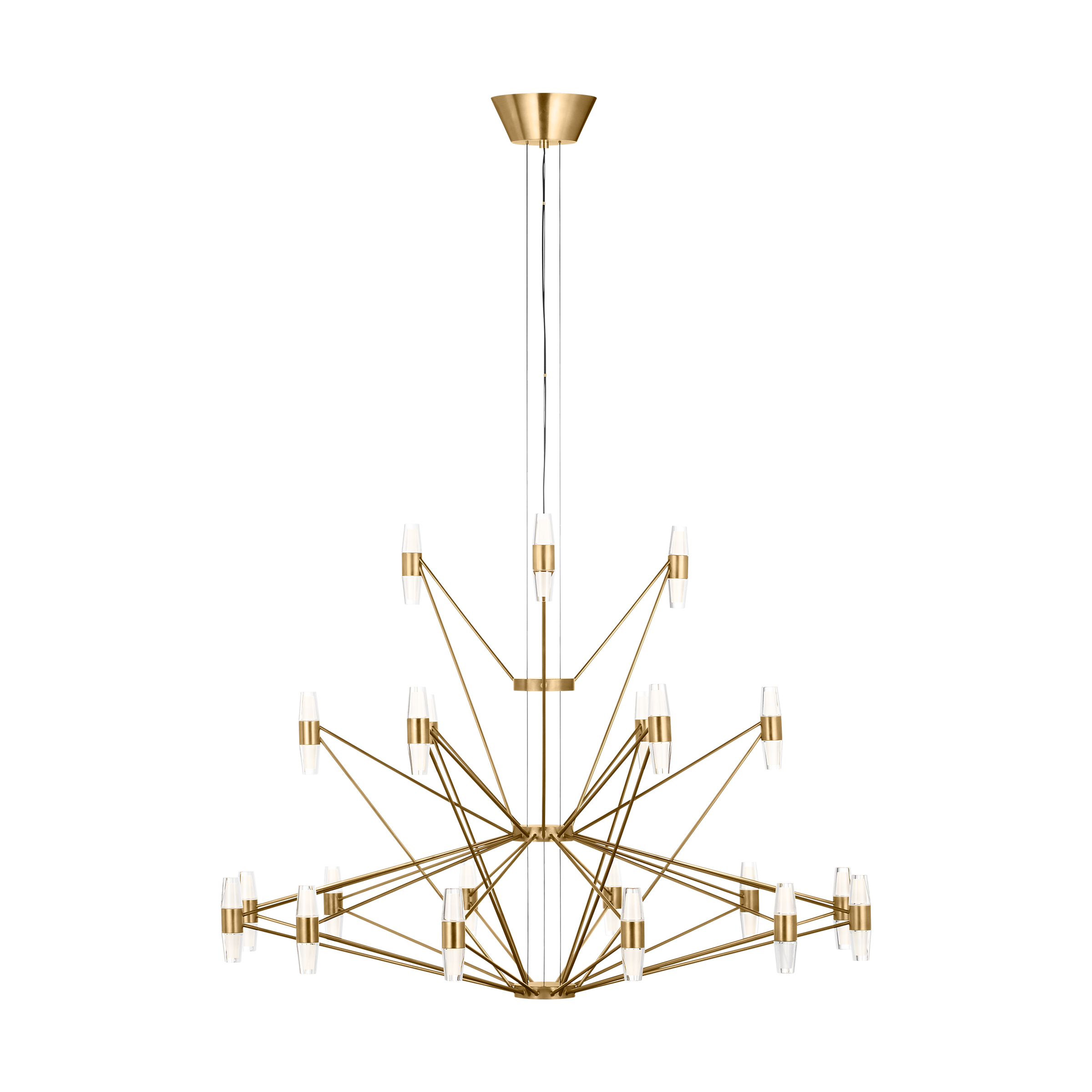 Lassell Three Tier Tall X-Large Chandelier | Natural Brass 2700K 120V