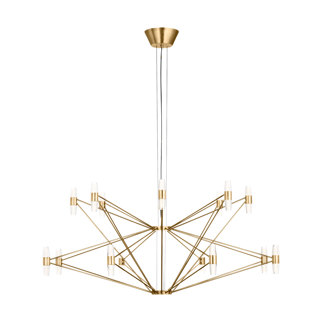 Lassell Two Tier X-Large Chandelier | Natural Brass 2700K 120V