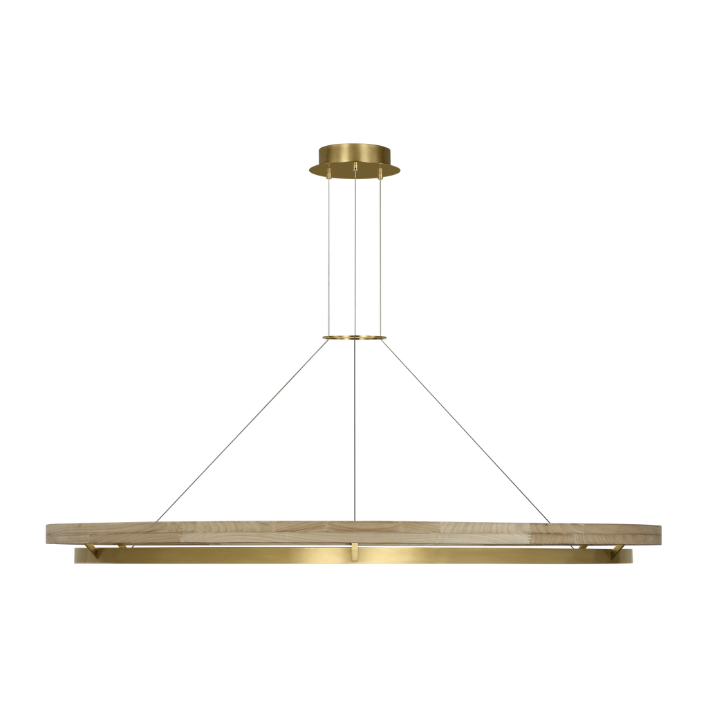 Grace 65 Chandelier Hand Rubbed Antique Brass/natural oak 3000K 90 CRI