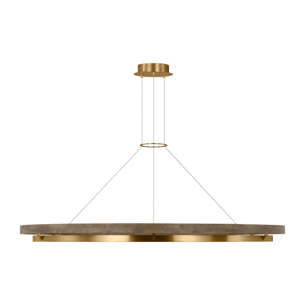 Grace 65 Chandelier Natural Brass/ weathered oak 3000K 90 CRI