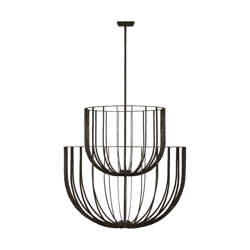 Sanchi Large Two Tier Chandelier aged iron 2700K 90 CRI