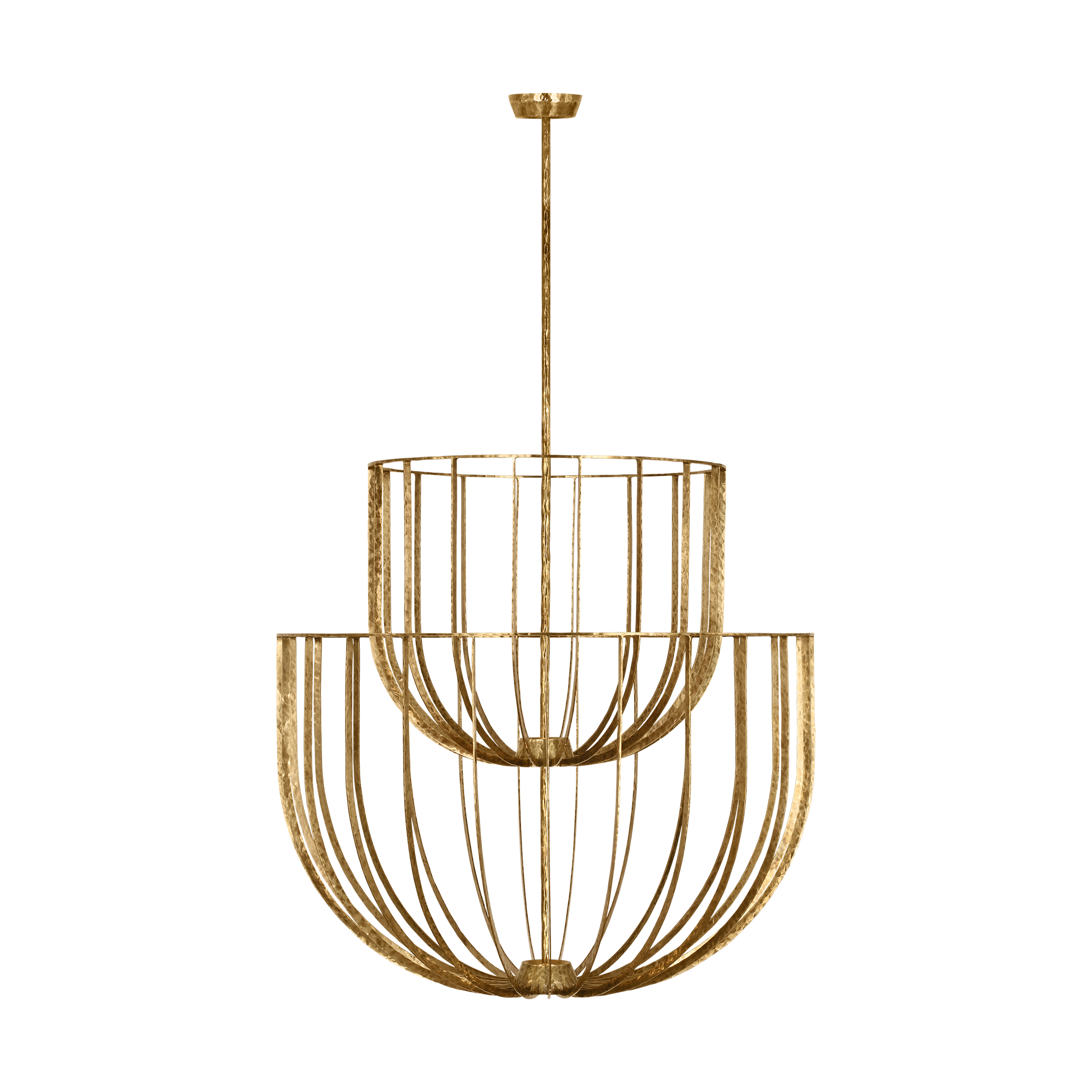 Sanchi Large Two Tier Chandelier Polished antique Brass 2700K 90 CRI