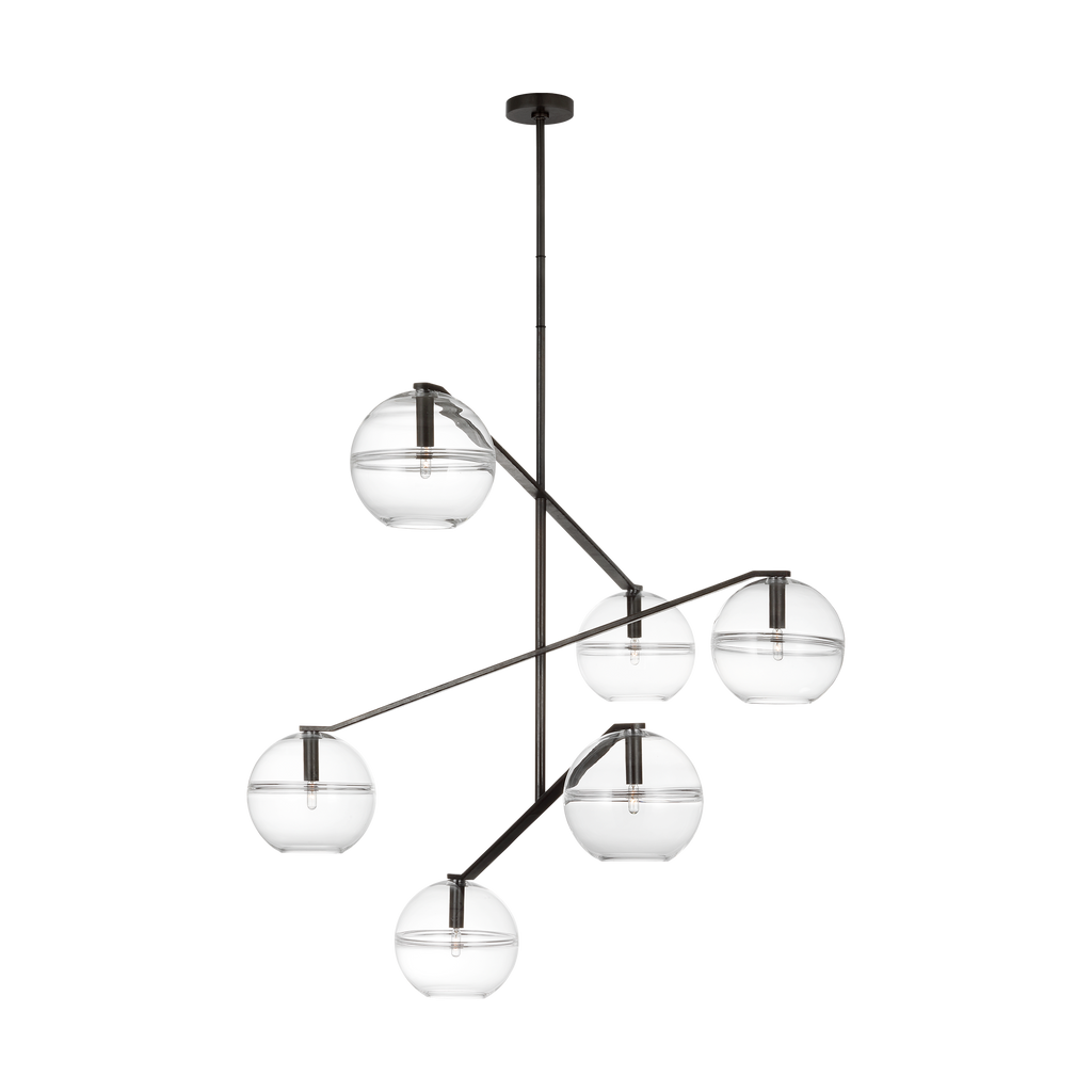 Lowing Grande Chandelier Clear Blackened forged Bulb Not Included