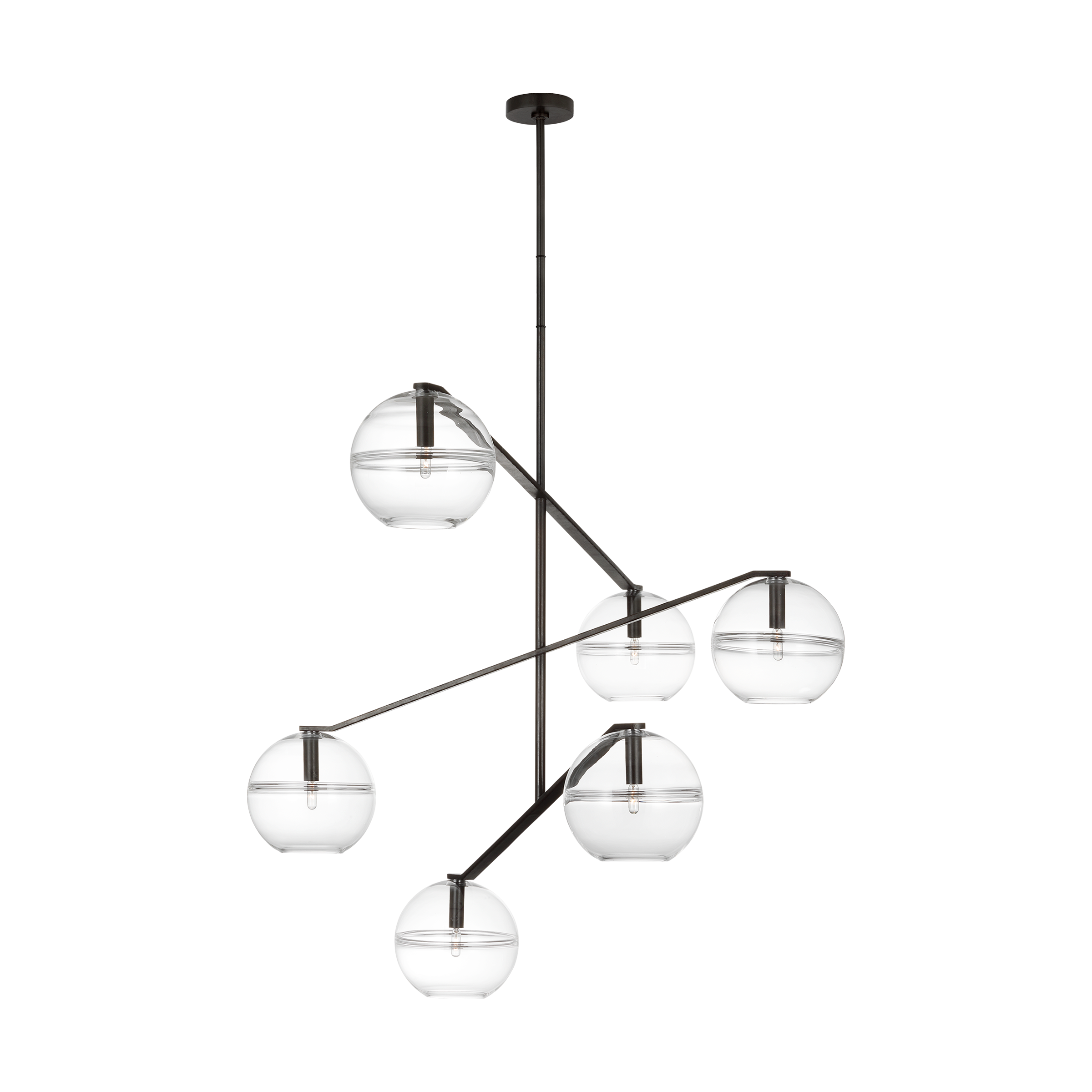 Lowing Grande Chandelier Clear Blackened forged Bulb Not Included