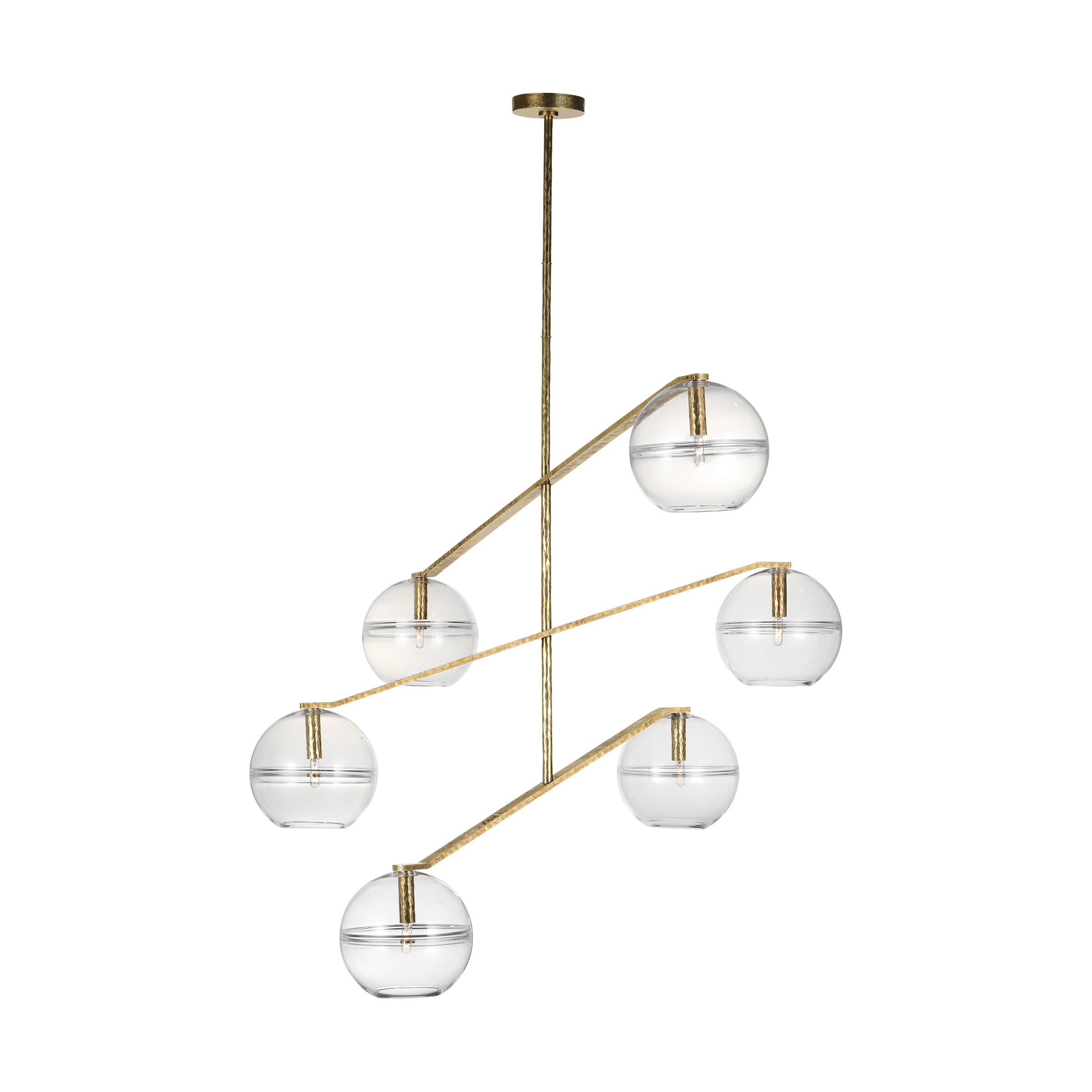Lowing Grande Chandelier | Clear Polished Antique Brass Bulb Not Included