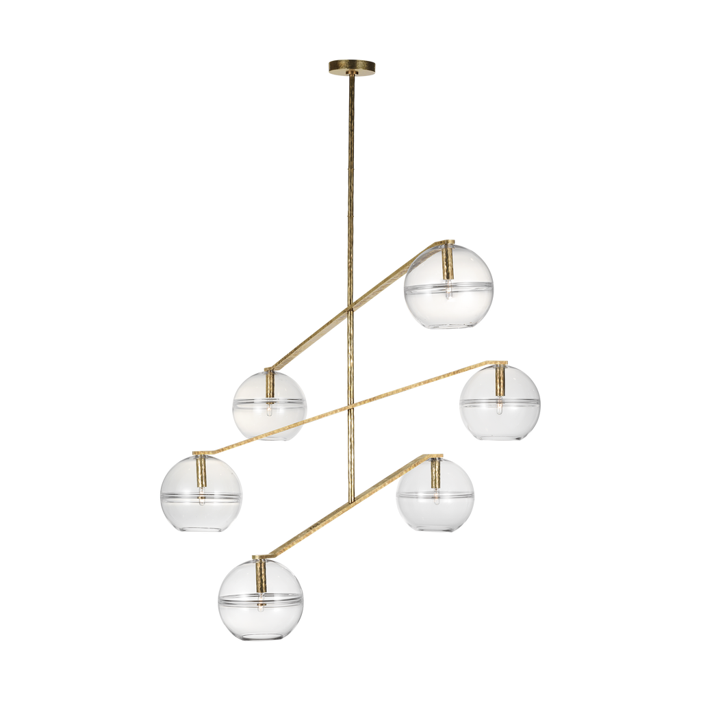 Lowing Grande Chandelier Clear polished antique brass LED 2700K 90 CRI lamp