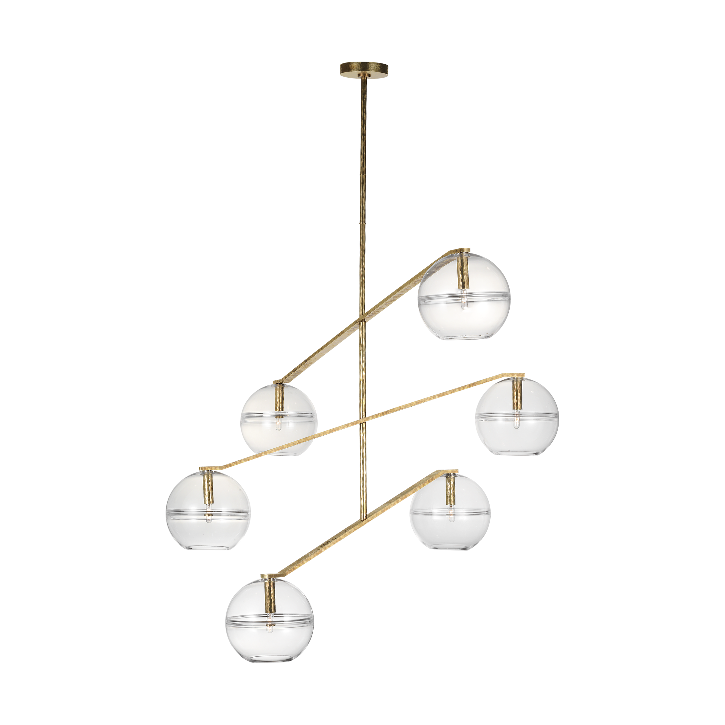 Lowing Grande Chandelier Clear polished antique brass LED 2700K 90 CRI lamp