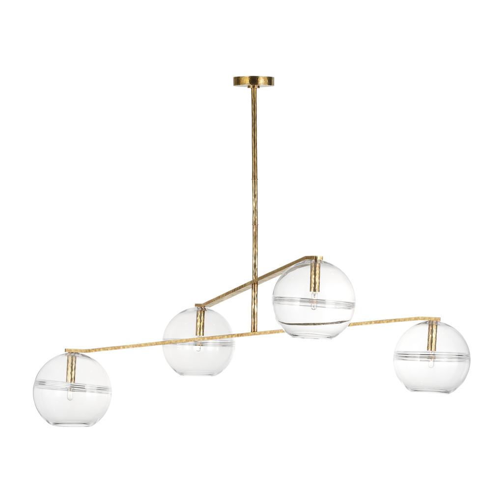 Lowing Medium Chandelier | Clear Polished Antique Brass Bulb Not Included