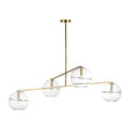 Lowing Medium Chandelier | Clear Polished Antique Brass Bulb Not Included