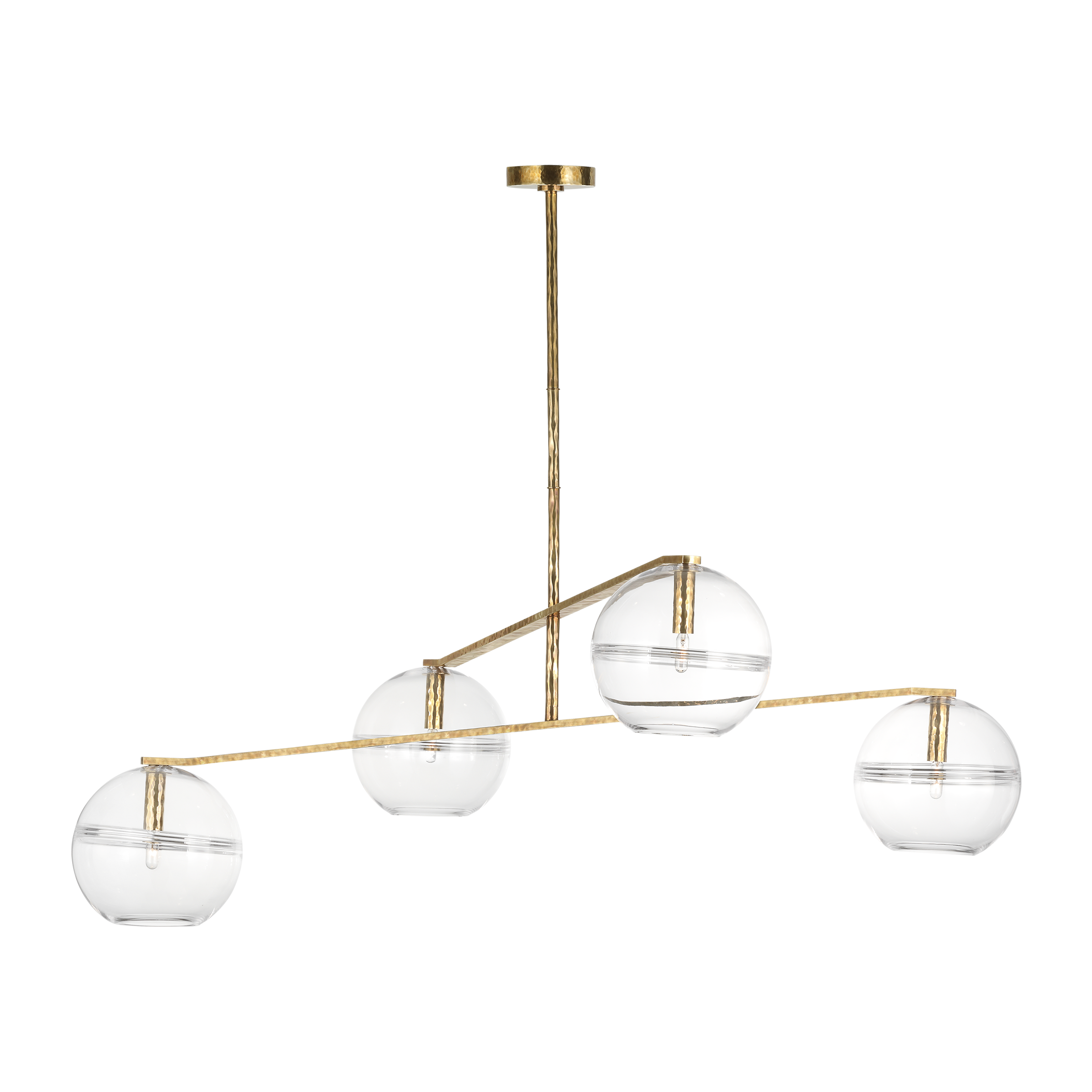 Lowing Medium Chandelier | Clear Polished Antique Brass Bulb Not Included