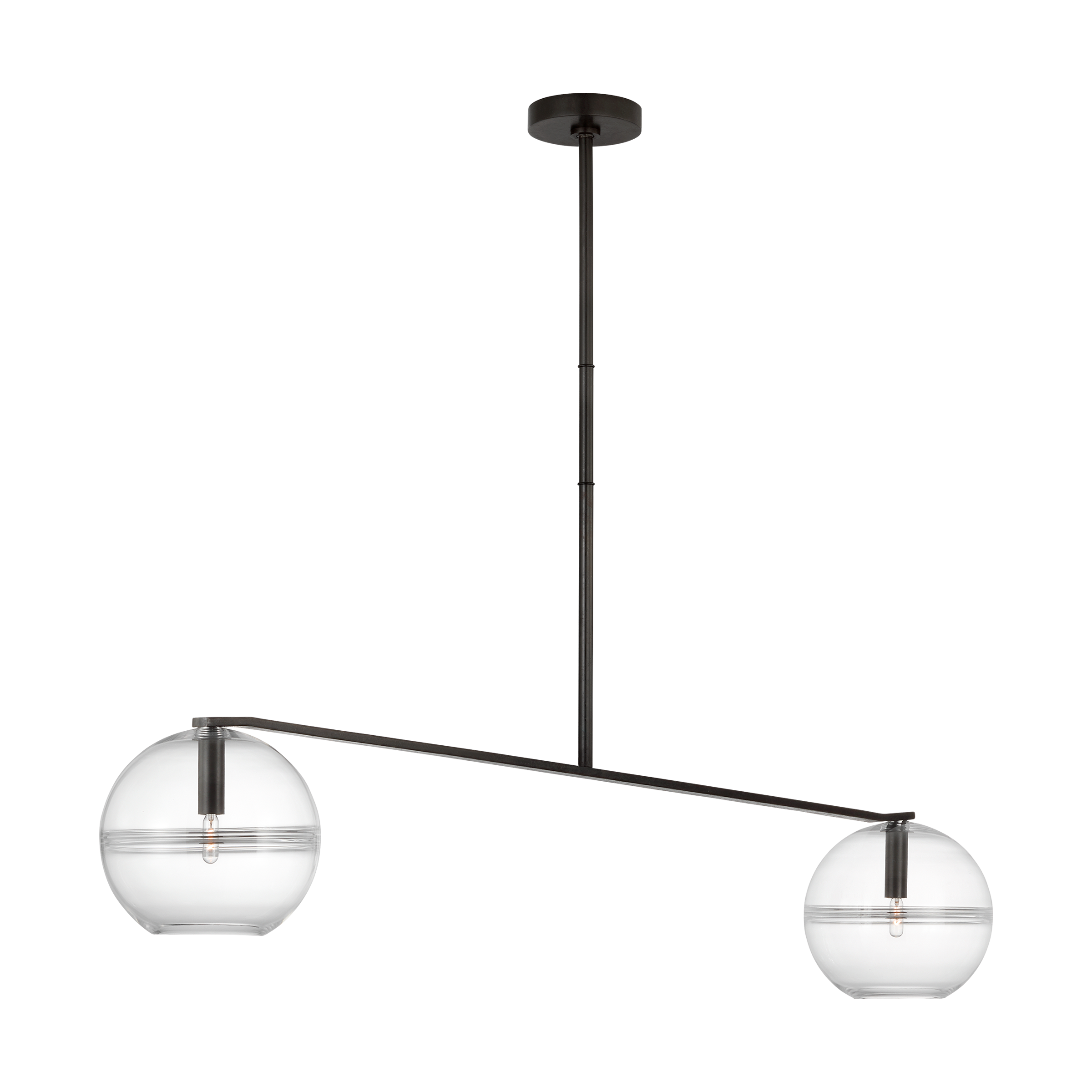 Lowing Medium Wide Chandelier Clear Blackened forged 2700K 90 CRI LED Lamp
