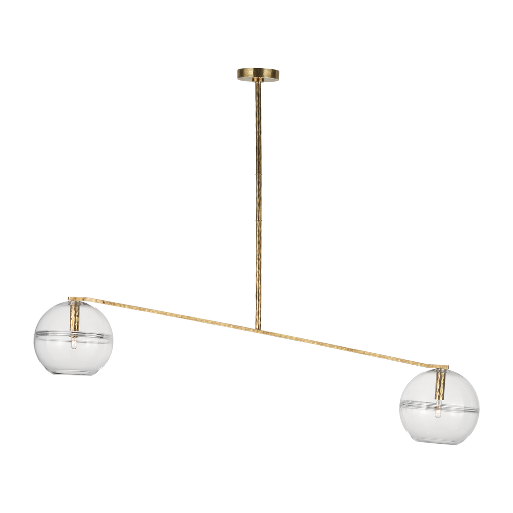Lowing Medium Wide Chandelier Clear polished antique brass Bulb Not Included
