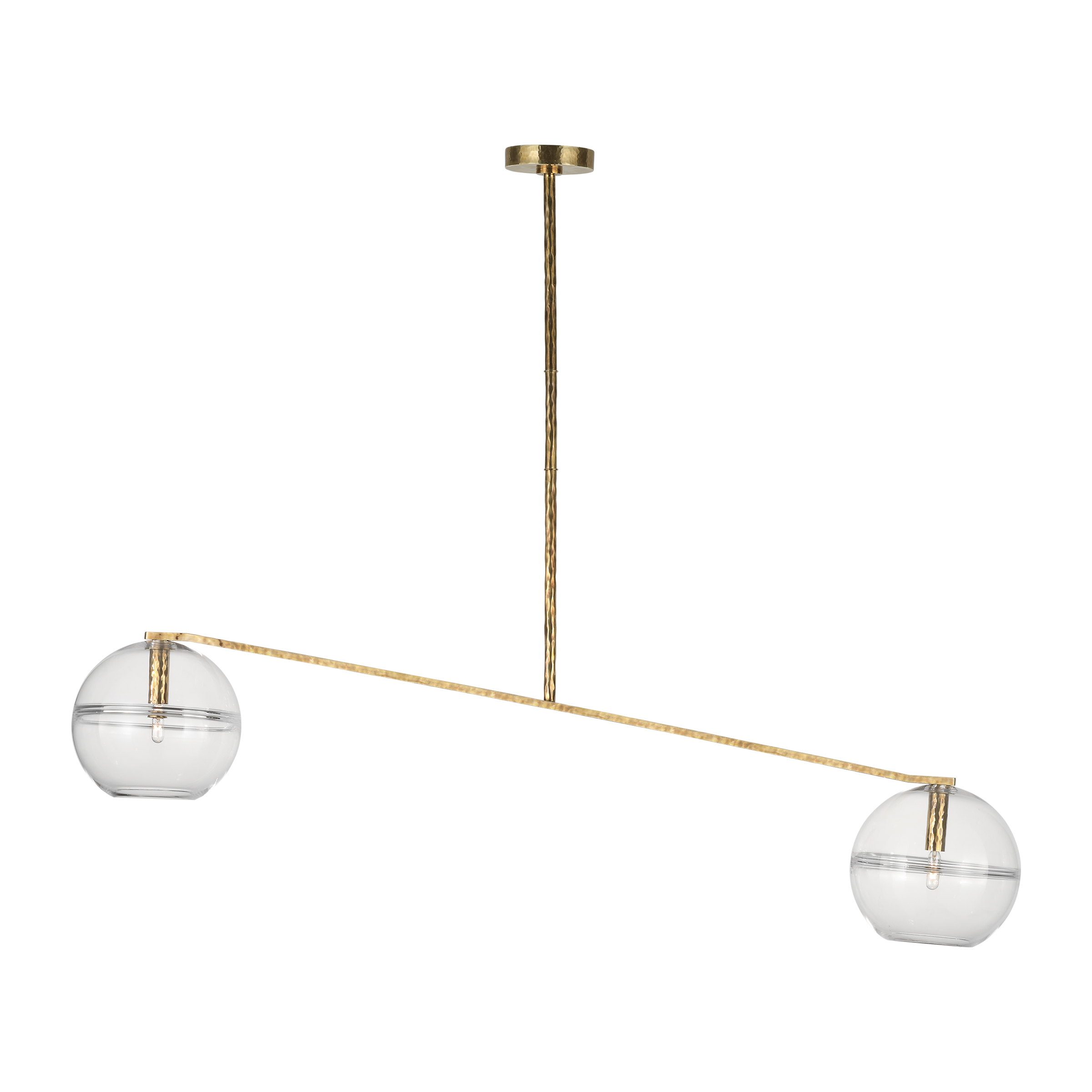 Lowing Medium Wide Chandelier Clear polished antique brass Bulb Not Included