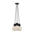 Mina Alabaster 3-Light Small Chandelier Black Cord Black 3000K 90 CRI